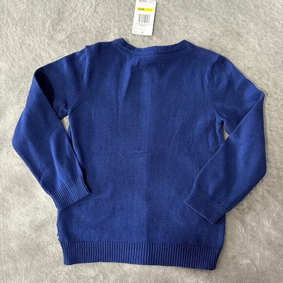Nautica Little Girls’ Jersey Cardigan Sweater With Pockets, Navy Blue, M(5) - Picture 2 of 7